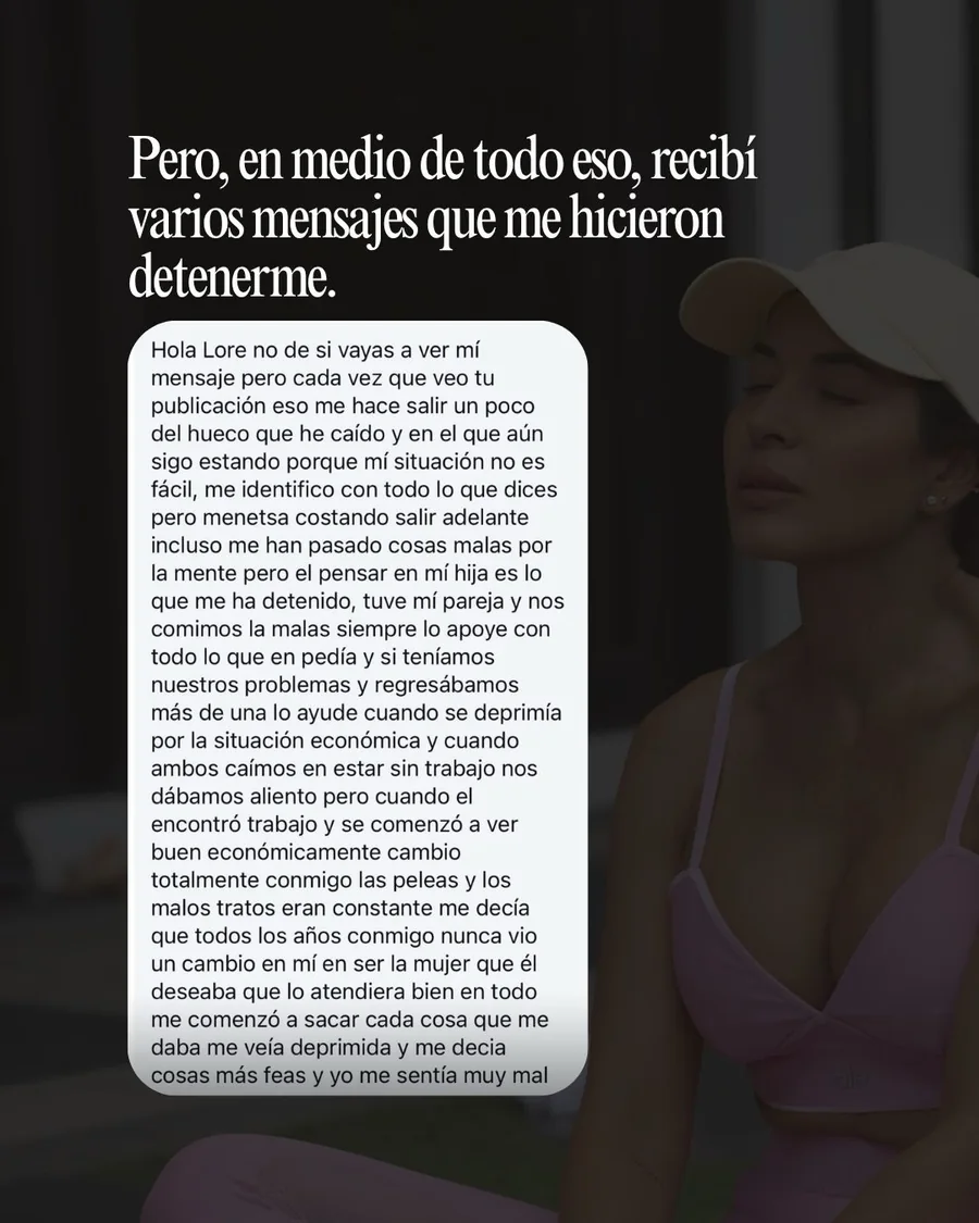 Publicación de Lorena sobre escuchar y acompañar a su comunidad