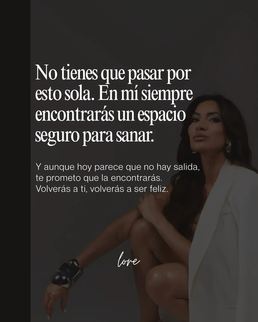 Publicación de Lorena con un mensaje de acompañamiento